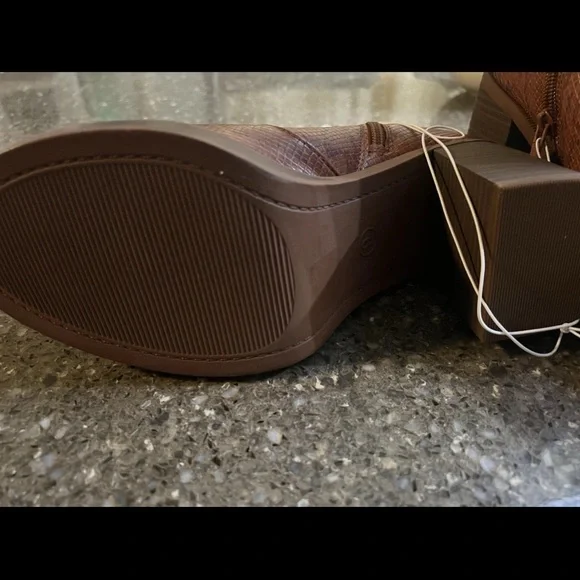 Brown Snake Print Ankle Boots - Picture 7 of 7